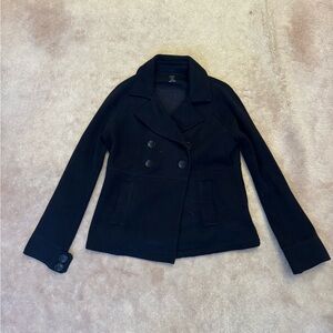 gap | black soft double breasted jacket